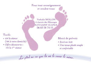 flyer Nathalie Mollon - toucher podo-énergétique