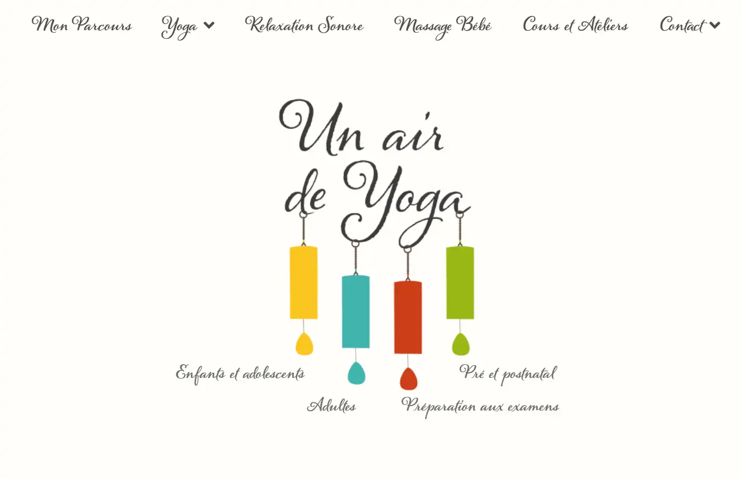 Site web - Un air de Yoga